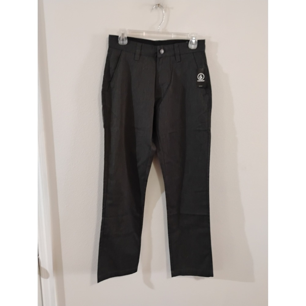 Volcom V Monty Pant Rigid Tex Tech Charcoal Grey Chino Trousers Mens Size 28 NEW